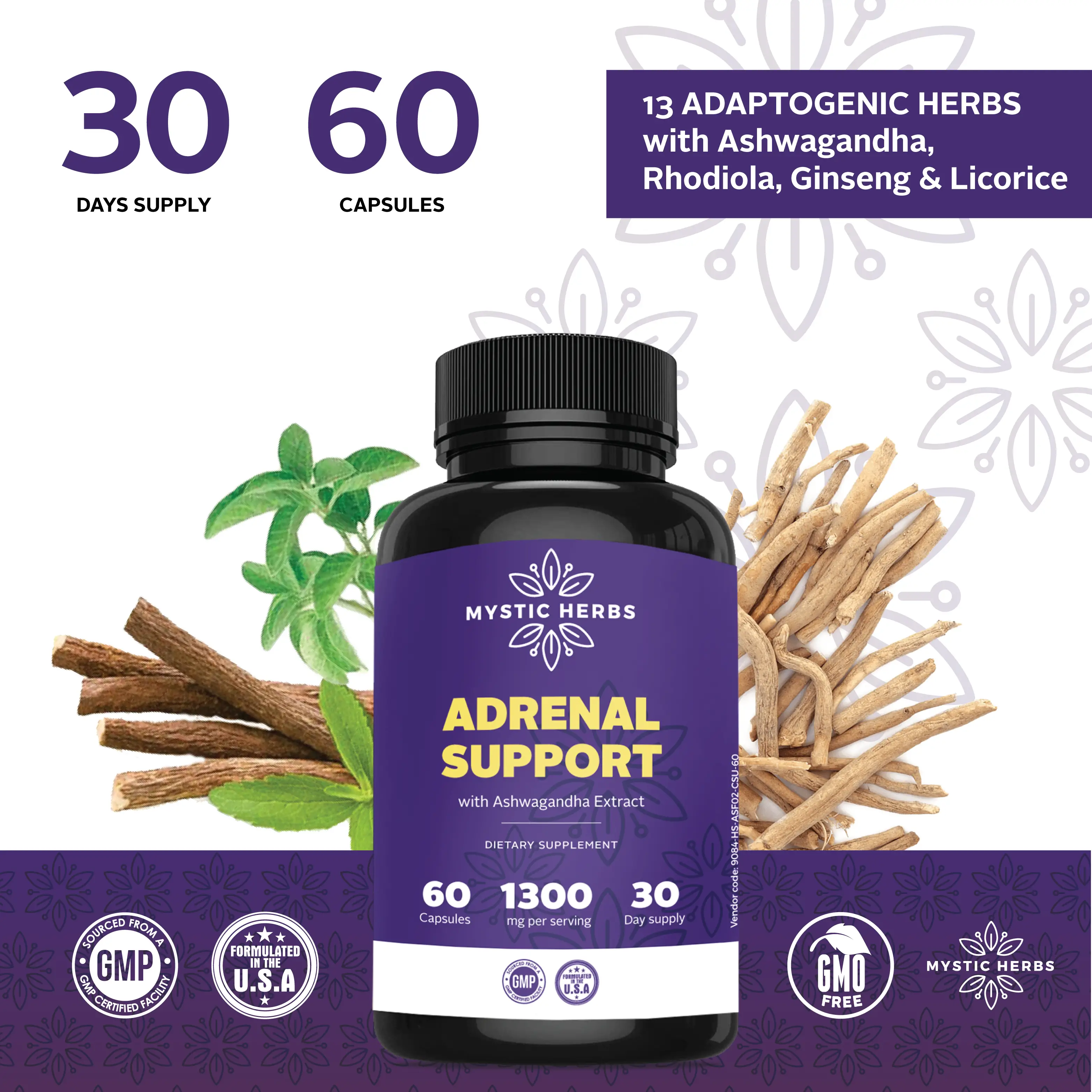 Adrenal Fatigue Supplement &  Cortisol Manager  Mystic Herbs