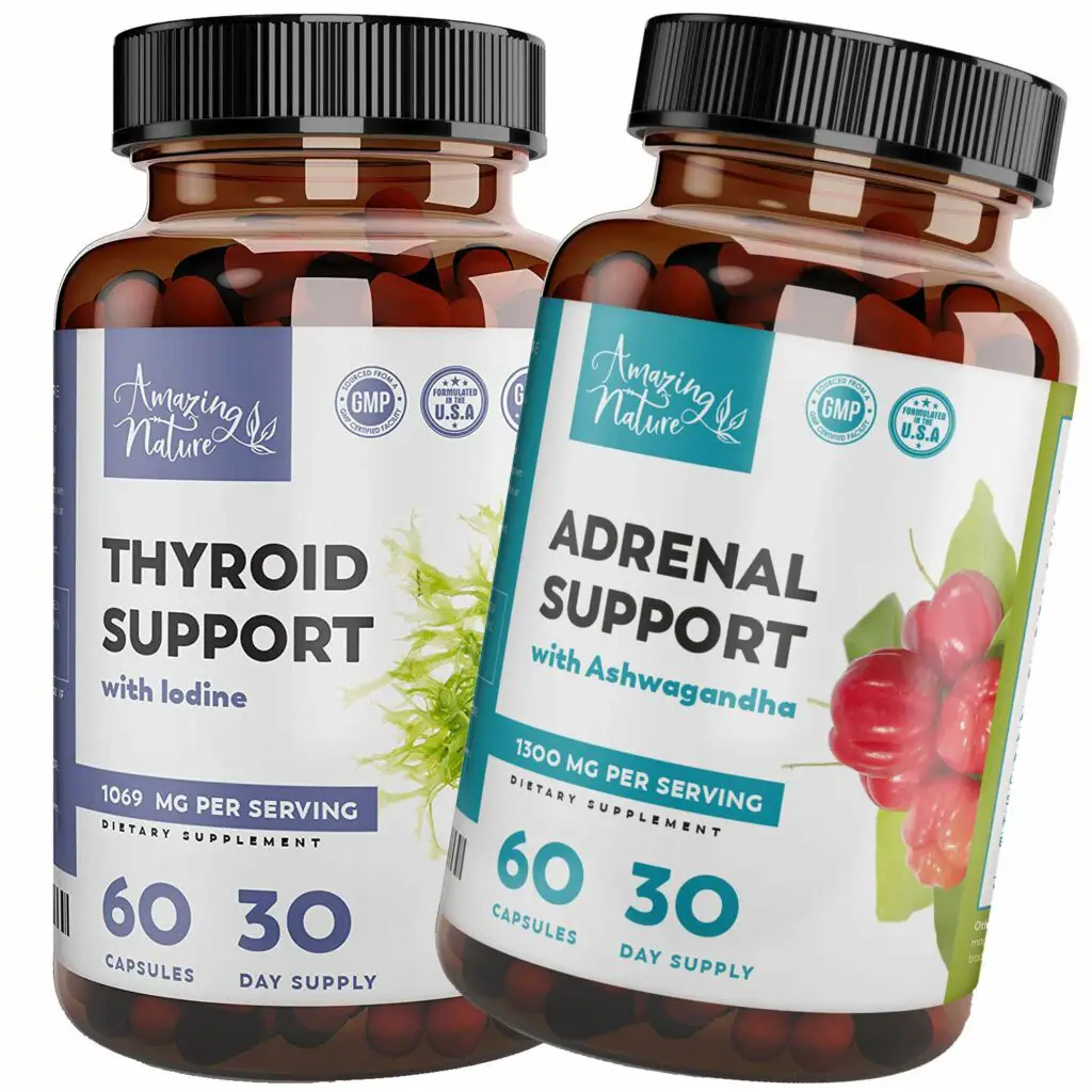 Adrenal Support &  Cortisol Manager + Thyroid Support &  Iodine ...