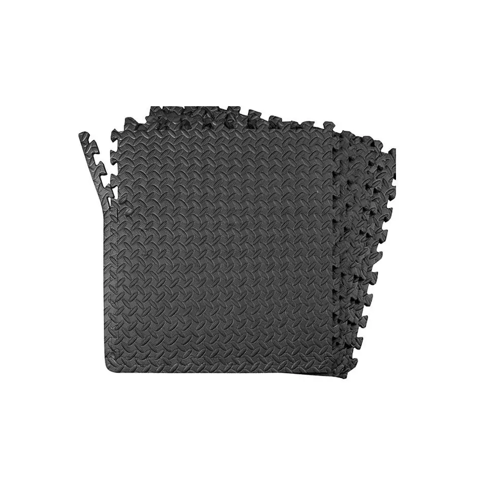 Best Step Anti Fatigue Interlocking Foam Tile Mats Black (8 Pack ...