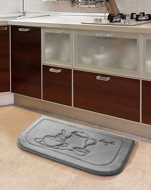 Gray Coffee Memory Foam Anti Fatigue Kitchen Floor Mat Rug ...