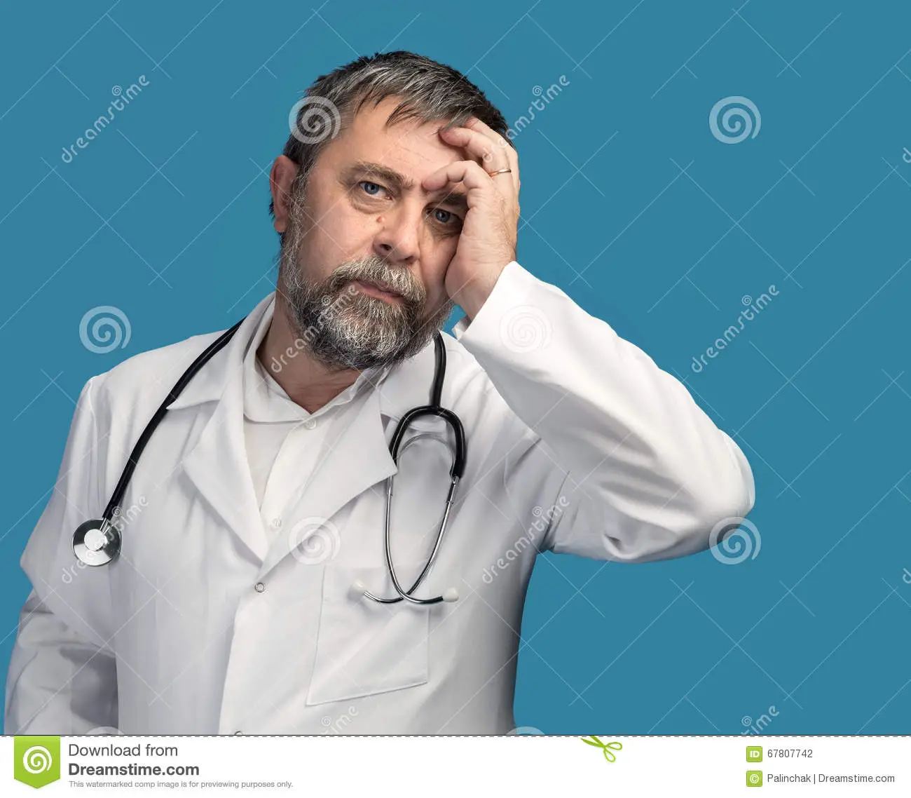 Portrait of a tired doctor stock photo. Image of mature