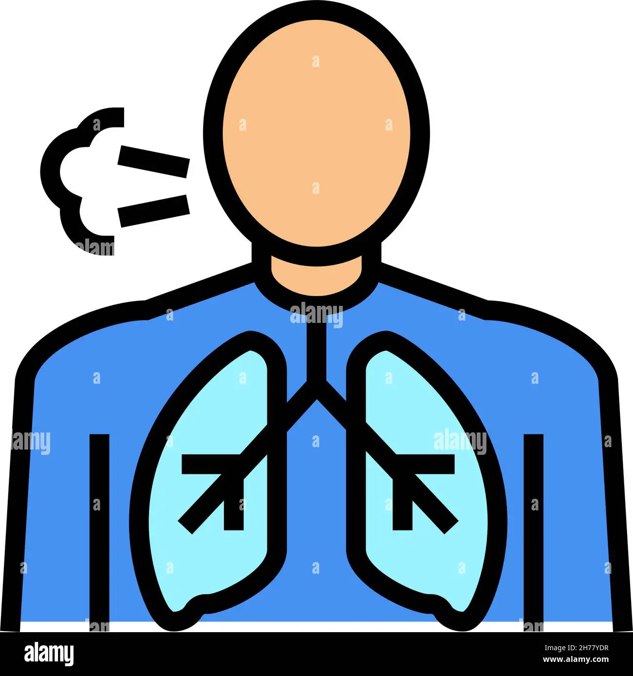 shortness of breath color icon vector illustration Stock Vector Image ...