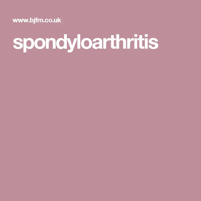 spondyloarthritis