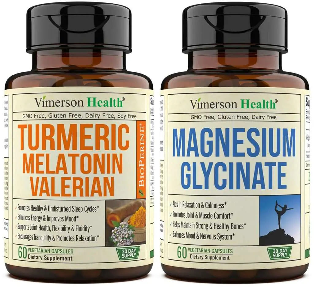 Vimerson Health Turmeric Curcumin Melatonin Valerian Root ...